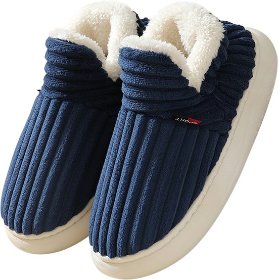 Katoenen schoenen - XXXL - Maat 46-47 - Buitenlengte 32 cm - Binnenlengte 27,5 cm - Valt klein - bestel een maat groter - Pantoffels - Warm en comfortabel - Katoenen pantoffels - Antislip voor herfst en winter - Lichtgewicht en ademend