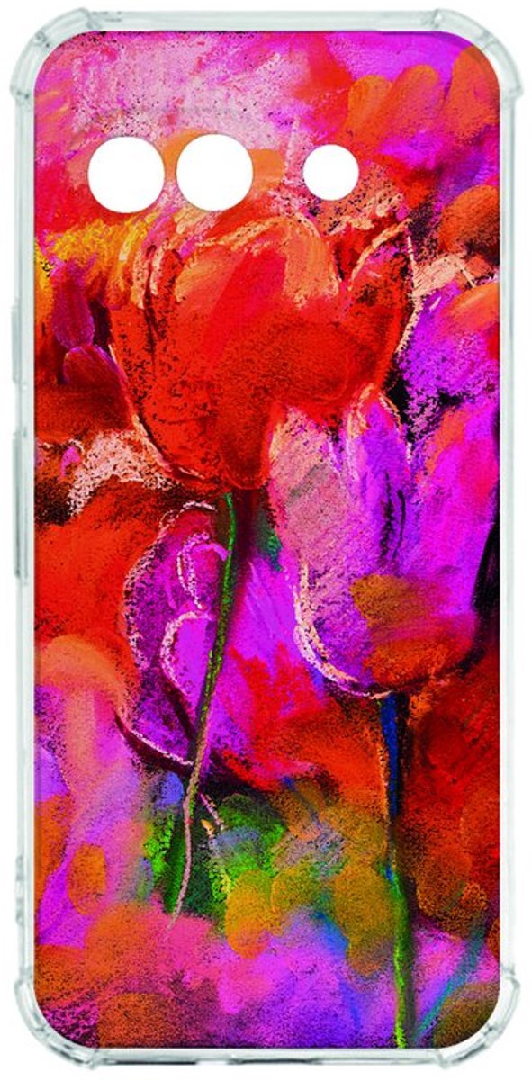 Google Pixel 9a Hoesje - Tulips TPU Antishock