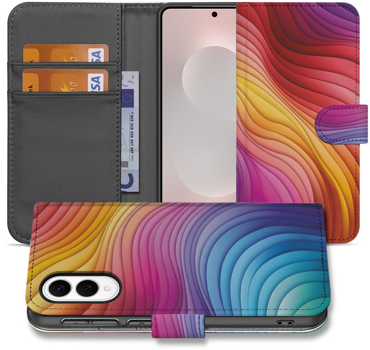 Book Case voor Samsung Galaxy S25 Edge Regenboog