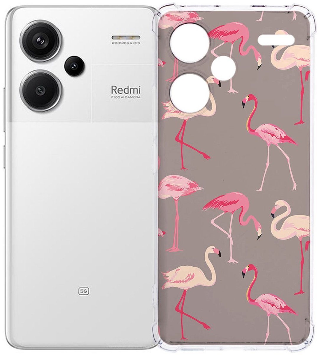 Xiaomi Redmi 13 Pro Plus Hoesje - Flamingo TPU Antishock