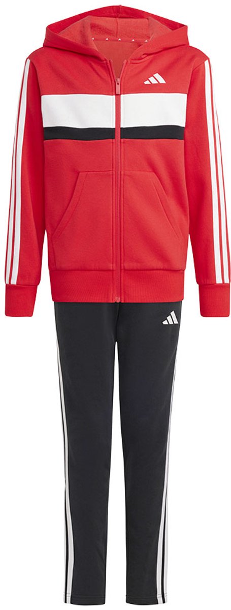 Adidas Seasonal Essentials Tiberio 3 Stripes Fleece Trainingspak 7-8 Years Kinderen Wit