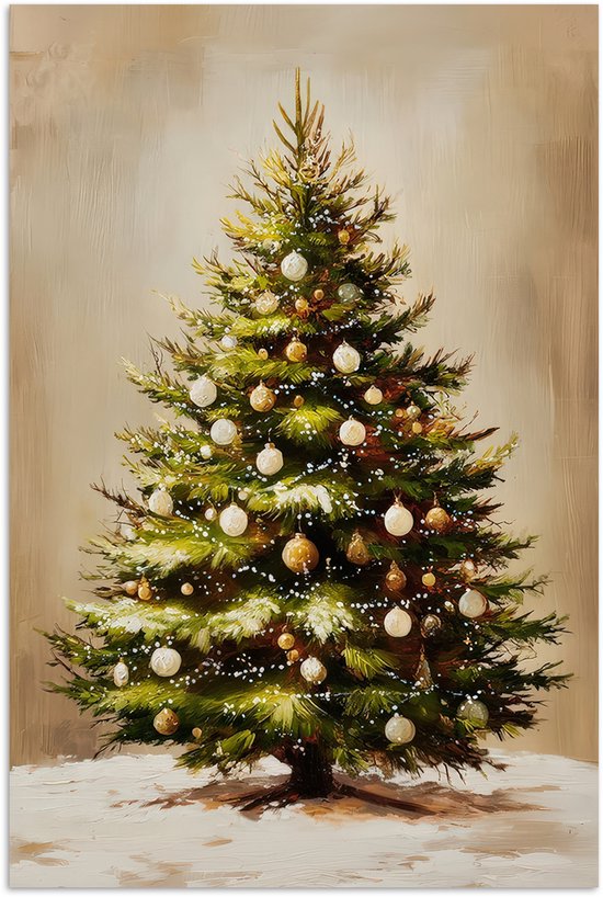 Poster 40x60 cm - Kerst - Sfeer - Groen - Posters - Kamer decoratie - Wanddecoratie woonkamer - Muurdecoratie slaapkamer - Kerstversiering - Kerstdecoratie voor binnen - Kerstmis