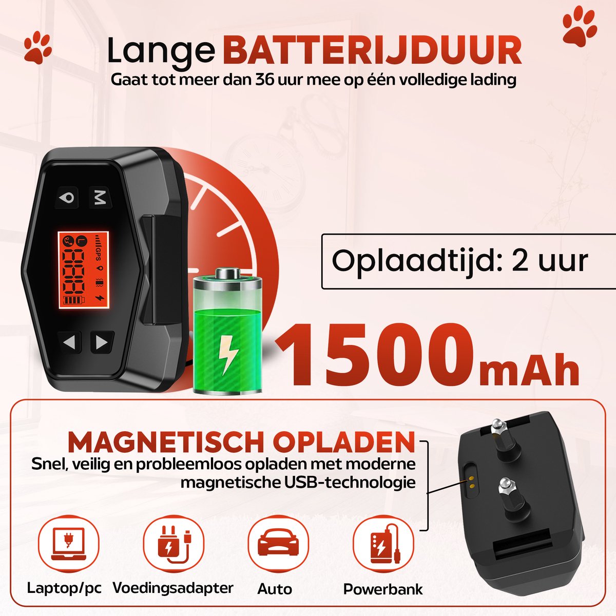Honden Onzichtbare GPS omheiningssysteem - GPS Tracker Hond - GEEN Internet of Mobile -Trainingshalsband- trainingsset - vanaf 7KG - Opvoedingshalsband voor middelgrote & Grote Honden - Waterdicht - Oplaadbaar - Schok & Vibratie & Audio thumbnail 5