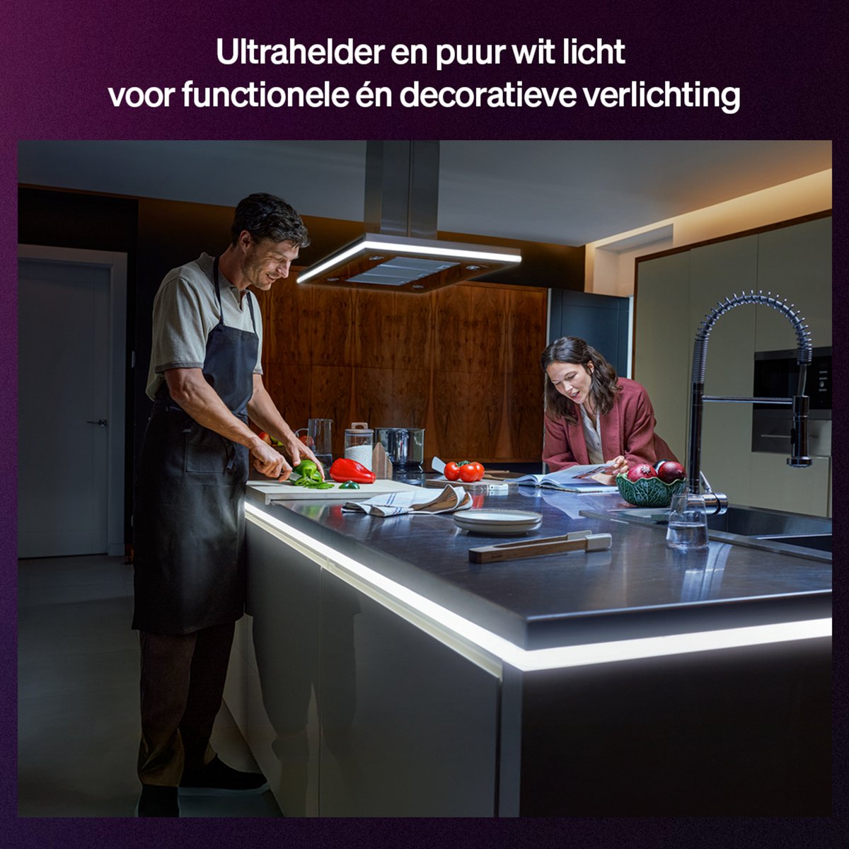 Philips Hue OmniGlow LED strip 3 m, OmniGlow, Gelijkmatig licht en kleurovergangen, Ultrahelder, echt wit licht 2700 lumen — afbeelding 5