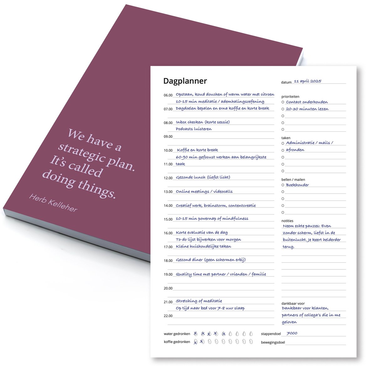 Dagplanner Paars – 50 Pagina’s – Mindset – Planner voor Focus & Productiviteit – A5 Formaat