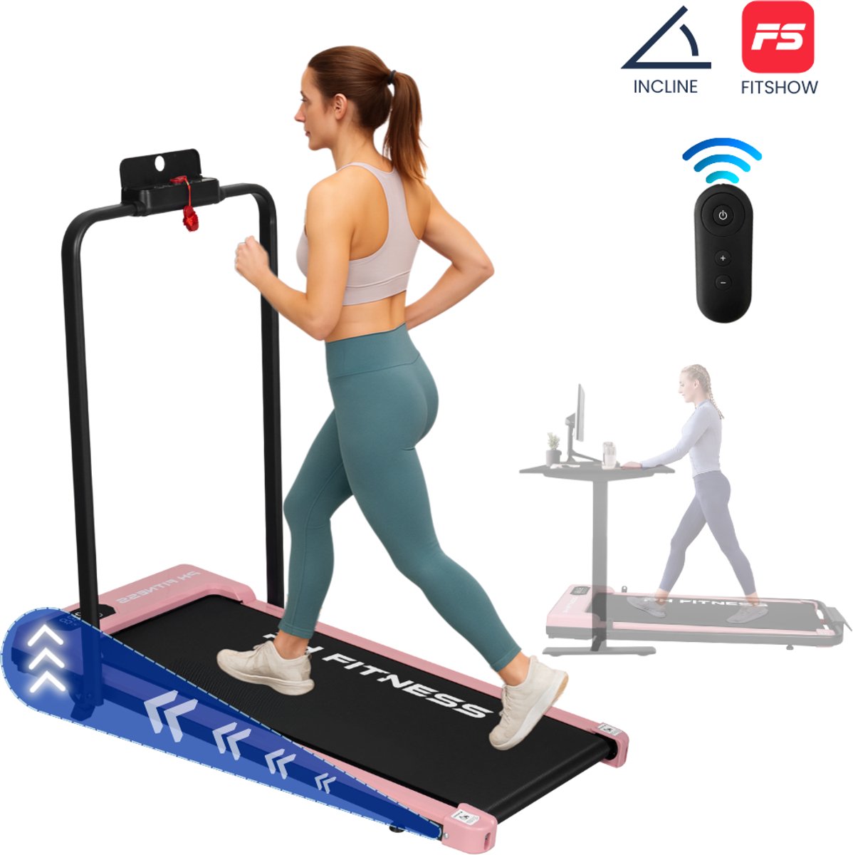 PH Fitness Loopband - Incline & Handmatige Helling - Pink / - PH - €154,99