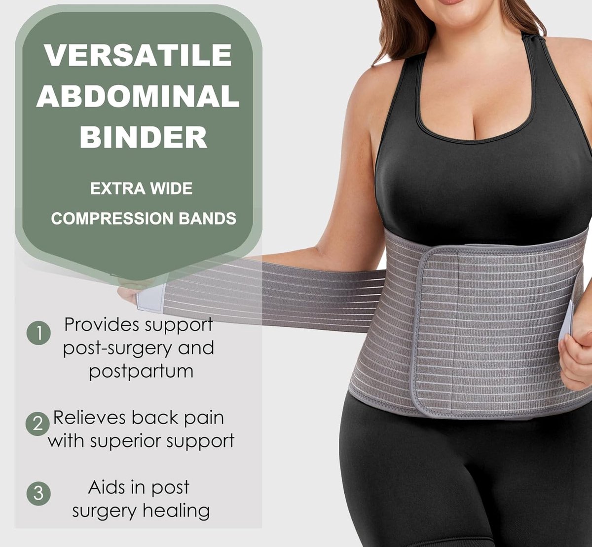 Postpartum Zwangerschapsband - Postpartum Buikband - Postpartum Support Belt - Breathable Belly Wrap - Buikband Zwangerschap - Buikbraces - Korset - Nierwarmer - Herstelgordel - Onderrug ondersteuning - voor vrouwen - Maat S/M - Grijs – foto 5