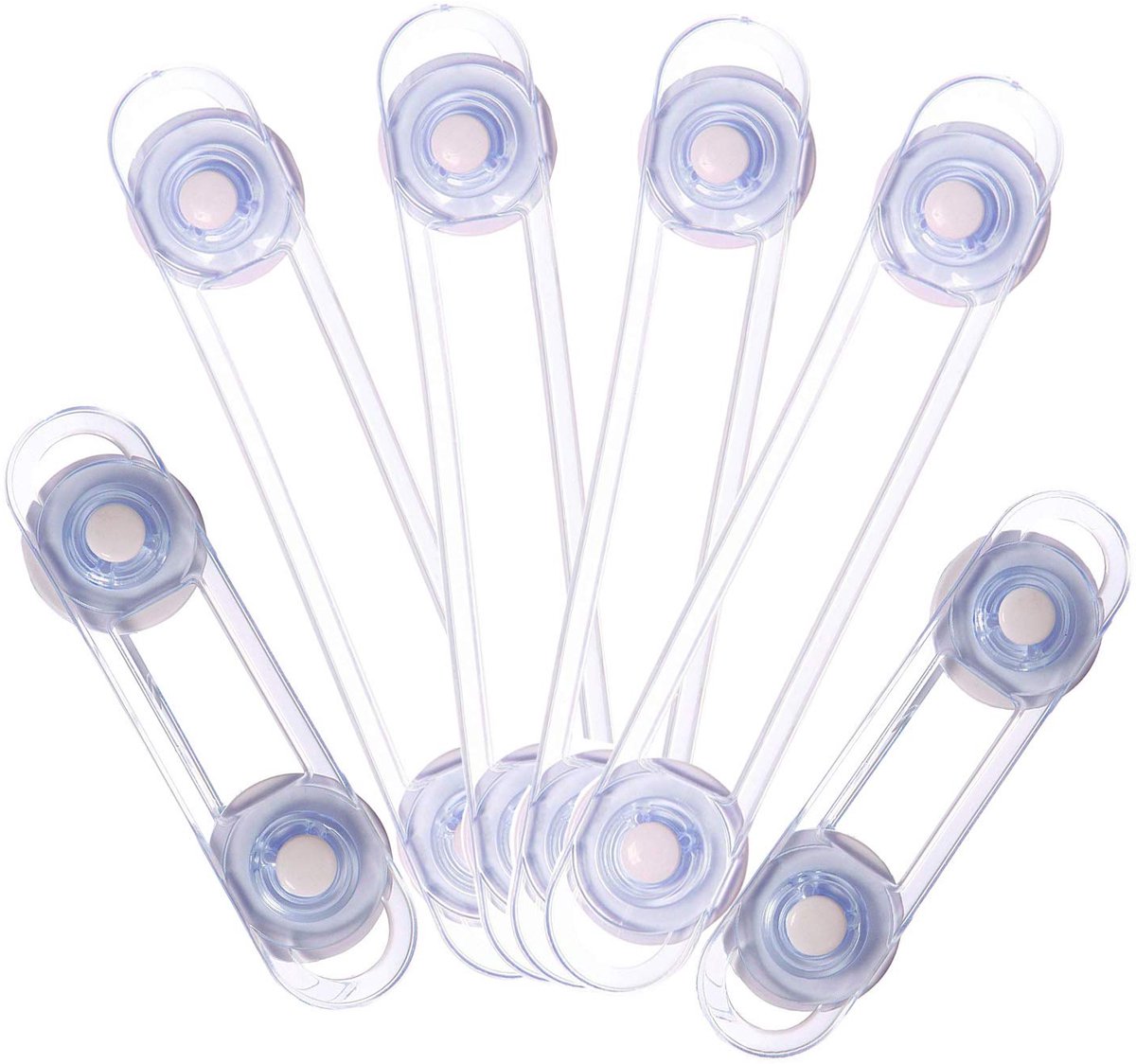 Image of 6 Babyladesloten - Babydeursloten - Kastsloten - Ladesloten - Eenvoudig te installeren op kasten en laden - Kindveilige kasten - Transparant
