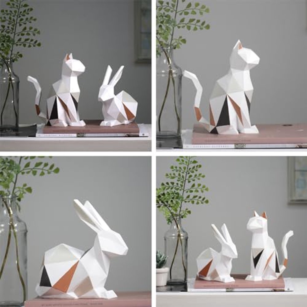 Kat Ornament Beeldje Dier Sculptuur Polyresin Decoratie 19cm