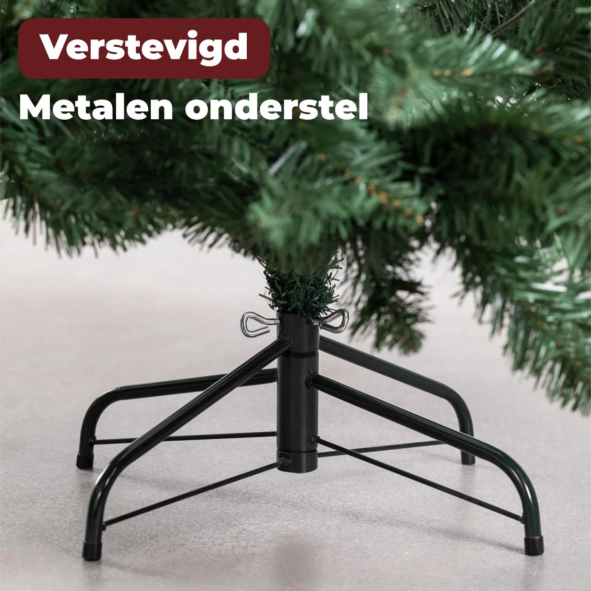 PristinePine Volle kerstboom met verlichting (380 LED lampjes) - 210 cm Kunstkerstboom inclusief opbergtas en handschoenen - Gekleurde lichtjes - 1404 Takken – foto 2