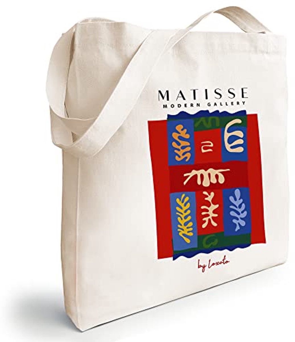 Tote Bag Canvas Dames - Shop Art Tas van Katoen 35 x 42 cm, Extra Breed 8 cm