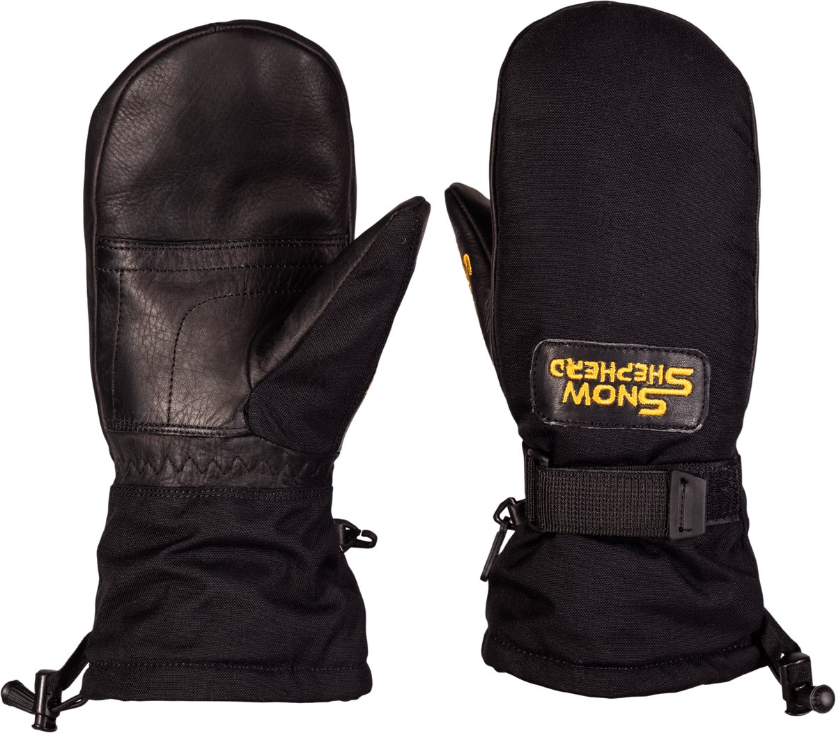 Snowshepherd Skihandschoenen Leren ski wanten – Anti-slip Wanten Heren Dames Zwart