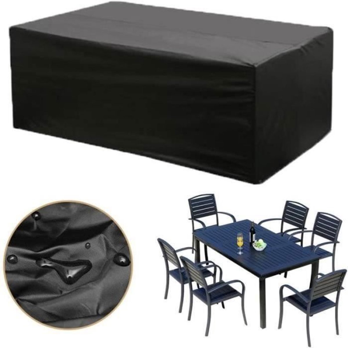 Waterdichte tuinmeubelhoes, tafelhoes, bankhoes, meubelhoes, winddicht, regenbestendig, uv-bestendig (180 x 120 x 74 cm)