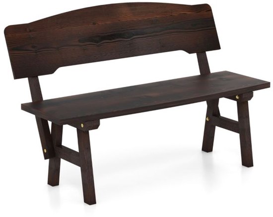 SureDeal® - Tuinbank 2-Zits met Rugleuning - 120x51x78 cm - Massief Sparrenhout - Bruin - Weerbestendig