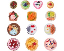 13Pcs Mini Food Resin Dessert Figuren - Decoratie Miniature Keuken Voedsel Set - Pretend Play Mini Keuken Spel Party Voor Dollhouse Micro Landscaping Decoratie