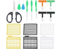 Fishing Baiting Rigs Tool Kit - Carp Fishing Hair Rig Extender - Terminal Tackle Tractor Button Tool - Fishing Bait Needle Puller - Line Scissors voor Carp Fishing