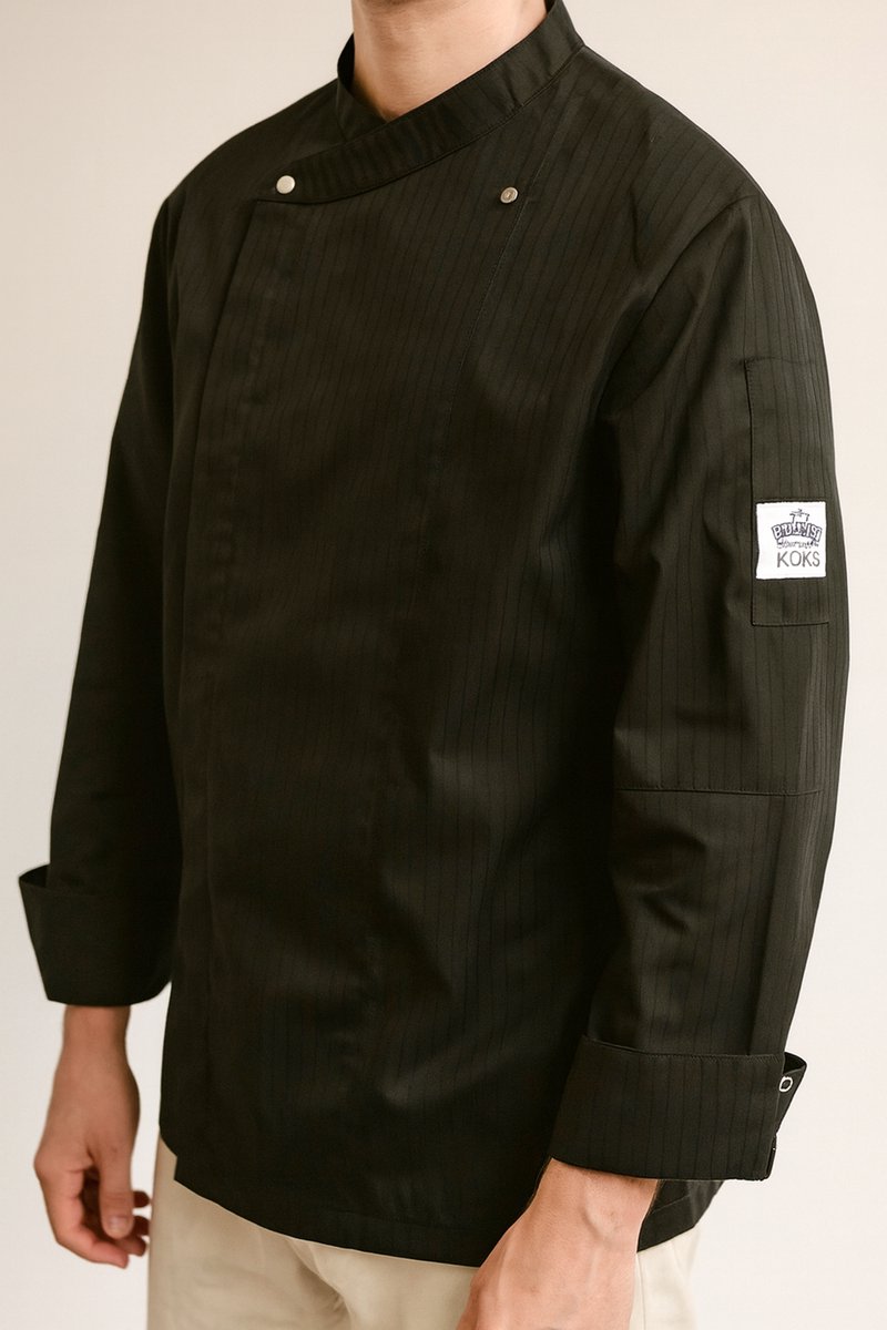 Chaud Devant Zwart Koksbuis – Maat L – Herenmodel (origineel chefwear)