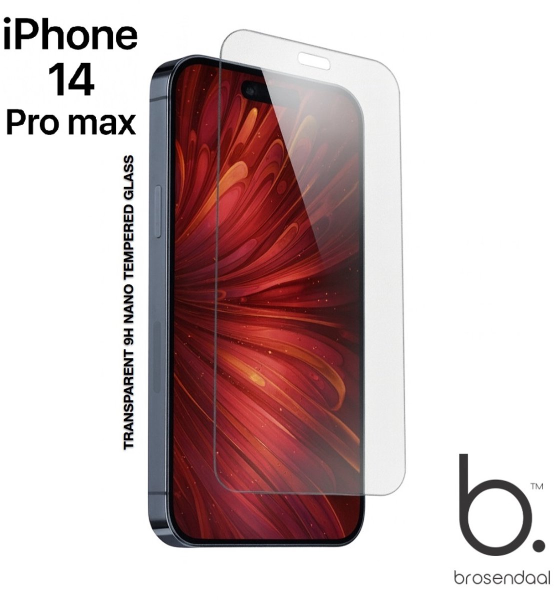 Brosendaal Screenprotector geschikt voor iPhone 14 pro max - 9H Nano Coating - Ultradun - Maximaal Kras- en Valbestendig