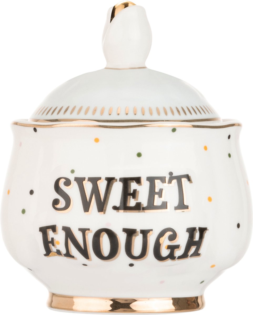 Yvonne Ellen London - Suikerpot - Wit met stippen - Porselein - Sweet Enough