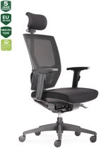 BENS 807H-Synchro-3 Zwart - Luxe Ergonomische Bureaustoel - incl. Hoofdsteun - Volwassenen - Uitermate geschikt voor Langere Personen - Luxe Donati Mechaniek - GREENGUARD GOLD - Voldoet aan NEN-EN1335 & ARBO normen