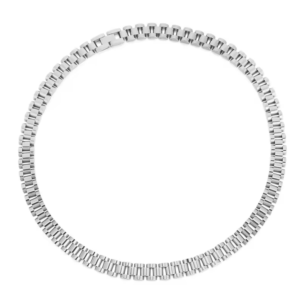 Presidente stijl Ketting | Horlogeband Stijl | Zilverkleurig | Staal | Armband Mannen | 15mm | 50cm | Mannen Cadeautjes | Cadeau voor Man | Pin Remover