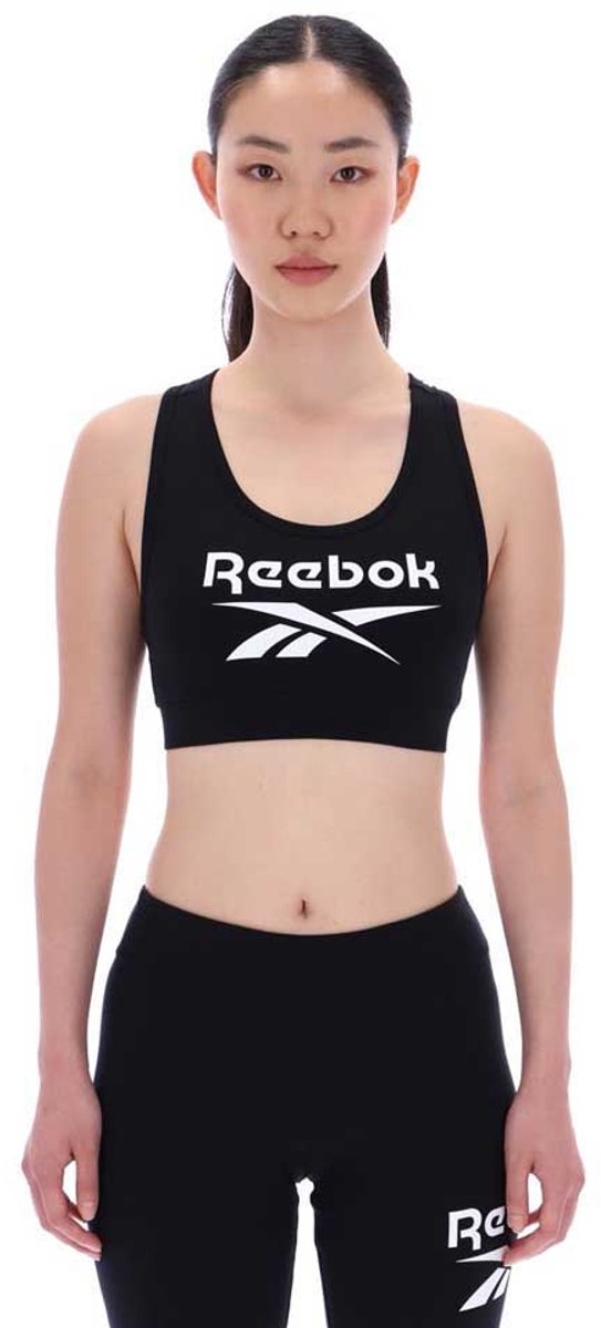 Reebok Classics Monroe Scoop Big Logo Sportbeha Zwart M / Regular Vrouw