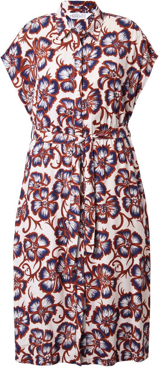 Studio Untold - Dames - Maxi-jurk oversized bloemenprint - Grijsbeige - Maat 42+