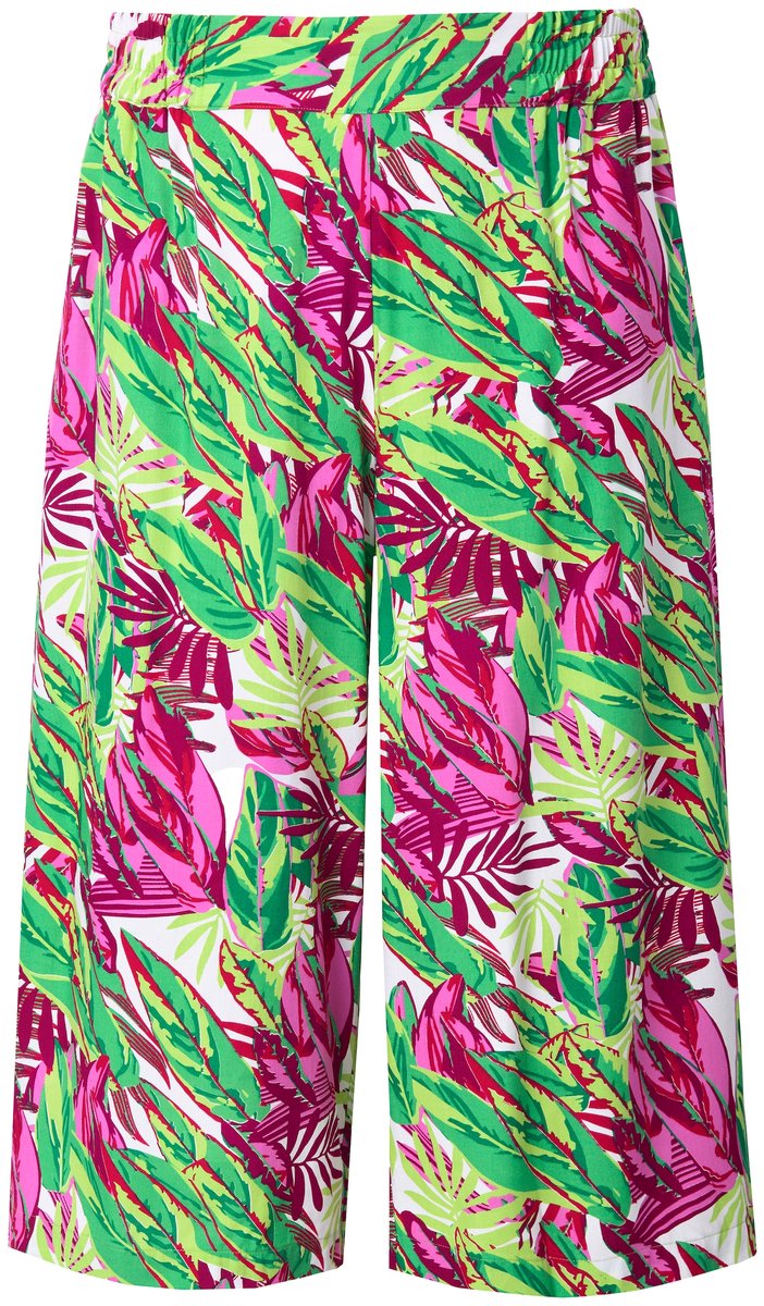 Studio Untold - Dames - Culotte wijde pijpen jungle-print - Smaragdgroen - Maat 52