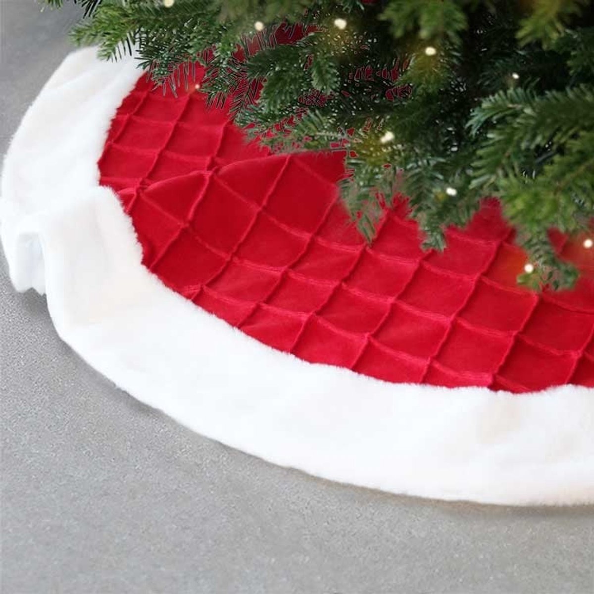 Unique Living - Kerstboomrok Clover - 90x90cm - Rood