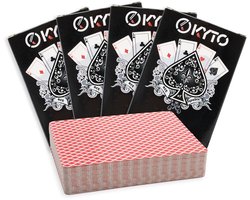 Kyto pokerset professioneel kaartspel - set van 4 - Hoogwaardige pokerkaarten voor liefhebbers en professionals - voor Texas Hold Em, Blackjack e.a. kaartenspellen