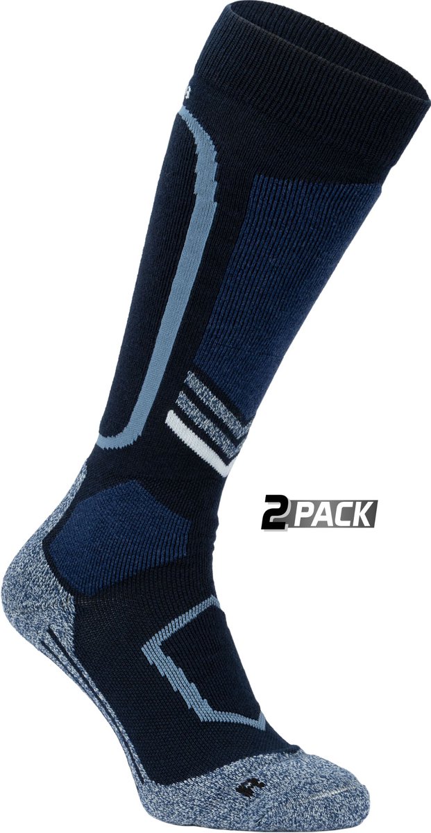 Starling Skisokken Merinowol 2-pack – Lichte Compressie Blauw