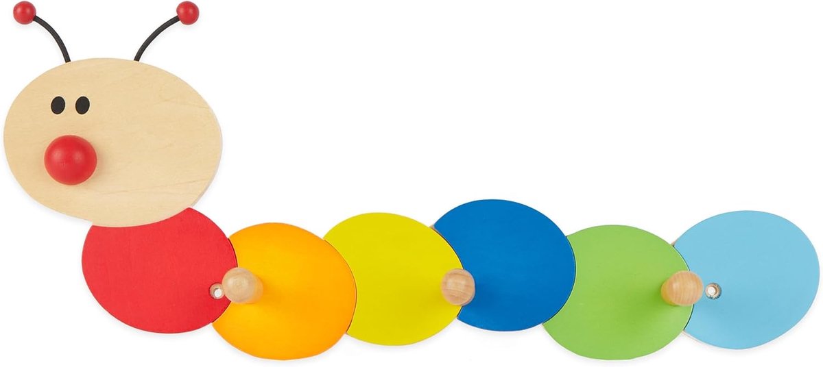 Imperatoris - Kinderkapstok met 3 Haken - Wandkapstok Hangend - Handdoekrek - Kapstok Muur of Deur - Muurkapstok voor Kinderkamer met Bevestigingsmateriaal - 38 x 6,5 x 14,5 cm - Veelkleurig