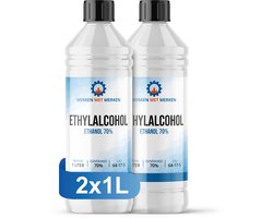 Alcohol 70% Ketonatus - Reinigingsmiddel - Ontvetter - Ethylalcohol - 2 x 1 liter