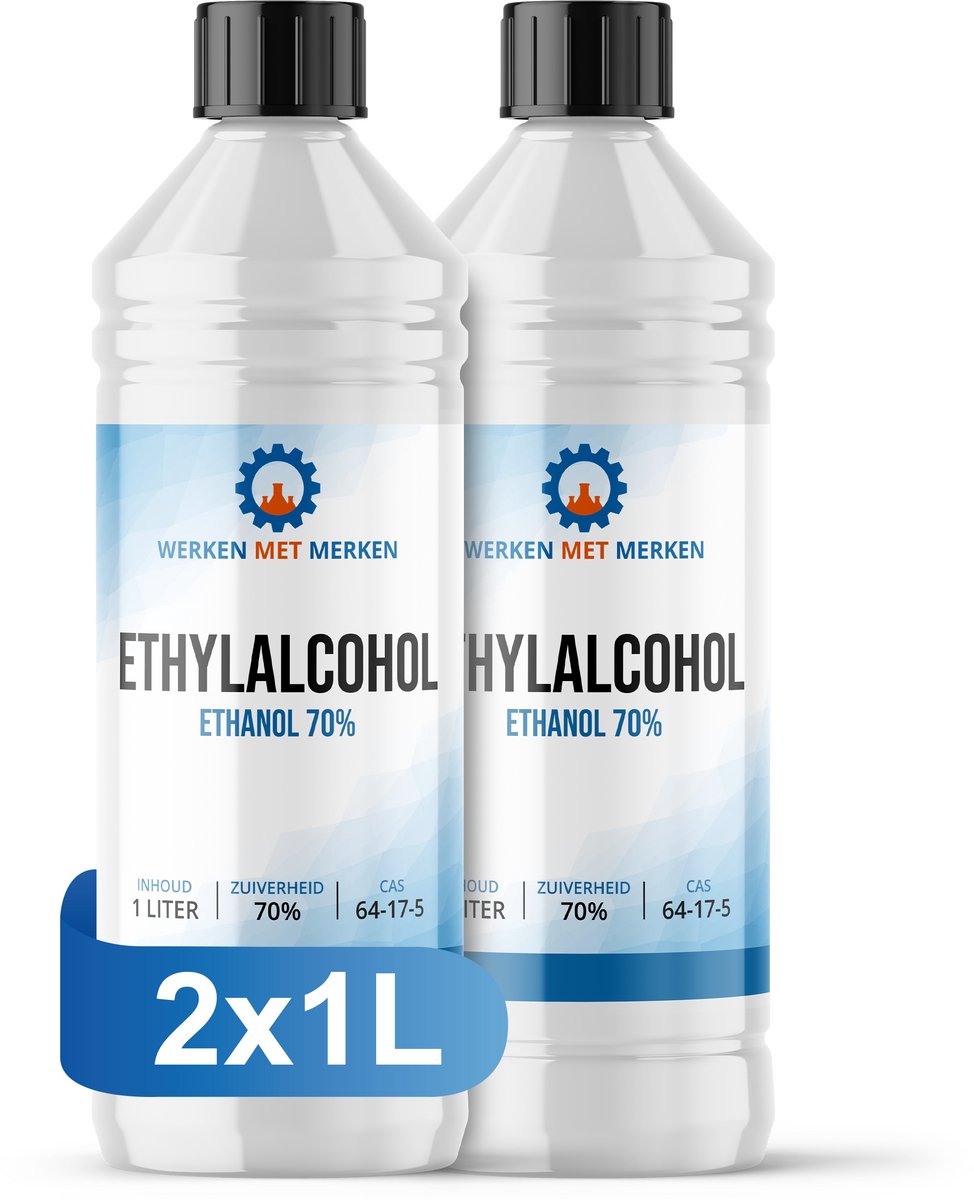 Alcohol 70% Ketonatus - Reinigingsmiddel - Ontvetter - Ethylalcohol - 2 x 1 liter
