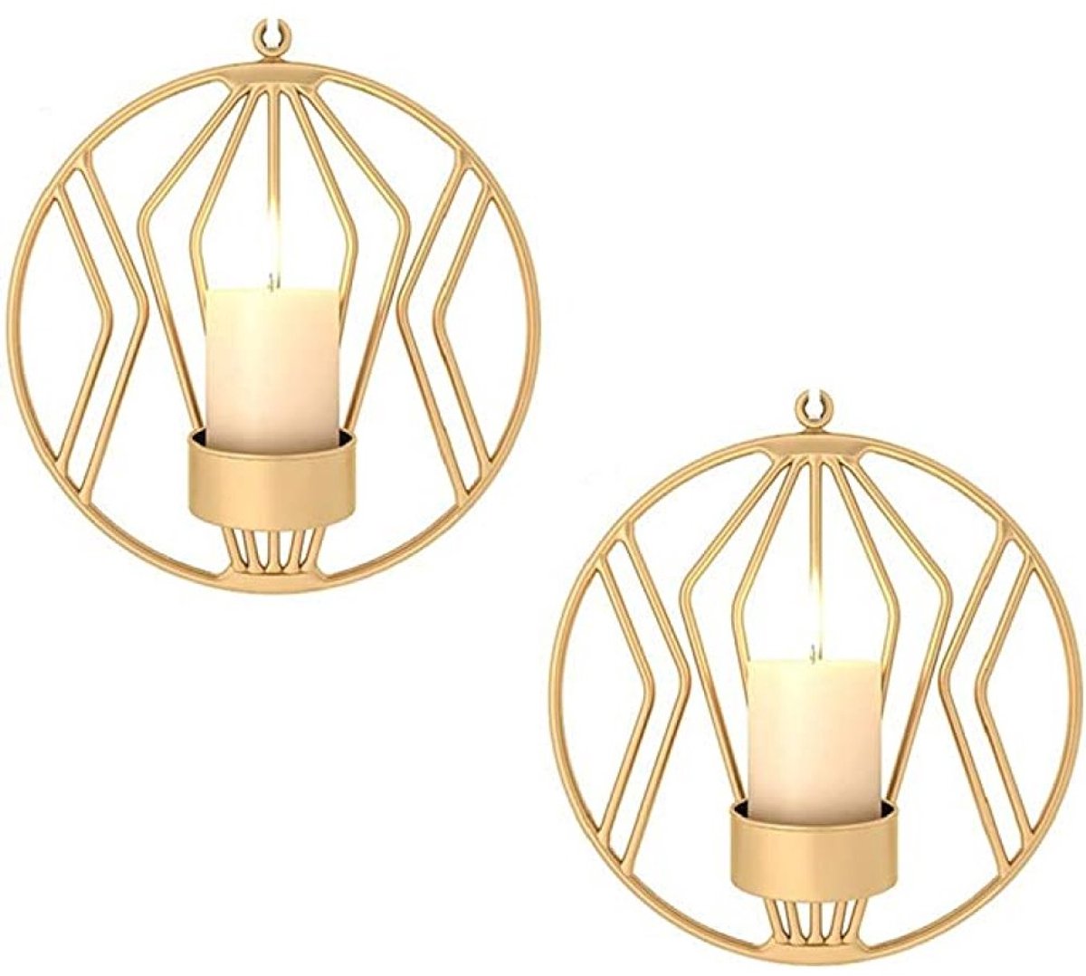 Gesmeed-IJzeren-Wanddecoratie-Stereometrische-Kaarsenhouder-Verlichting-Woonkamer-Eetkamer-Bar-Goud