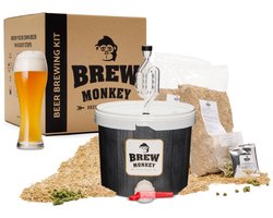 Brew Monkey Basis Weizen - Bierbrouwpakket - Zelf Bier Brouwen Bierpakket - Gadgets Mannen - Verjaardagscadeau voor Mannen - Origineel bier Cadeau - Verjaardag cadeau