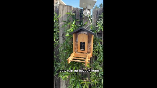 Voqella® Vogelhuisje met Camera - Vogelvoederhuisje met Camera - Voederhuisje voor Vogels - Vogelvoederstation - Bird Feeder - Met Zonnepaneel - Video & Audio - Bamboe Hout