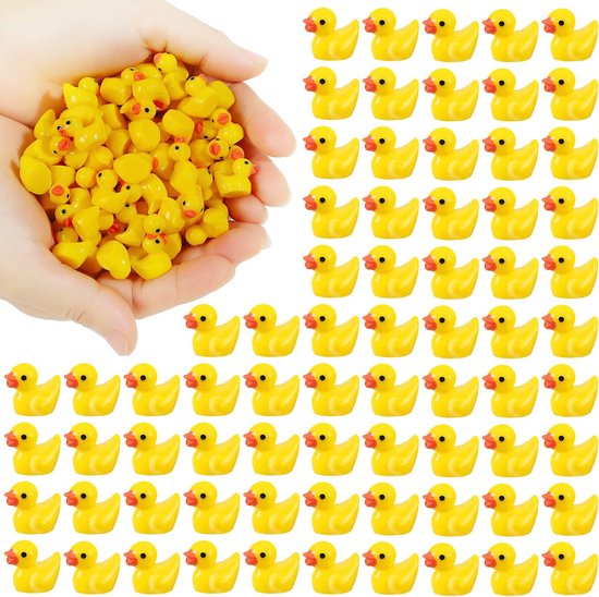 110 stks Mini Hars Eenden Decoratie, Kleine Miniatuur Eenden Mini Hars Eend Figuren Kleine Eend Accessoires voor Craft Home Prank Game Dollhouse School Project Landschap Aquarium (11 Kleuren
