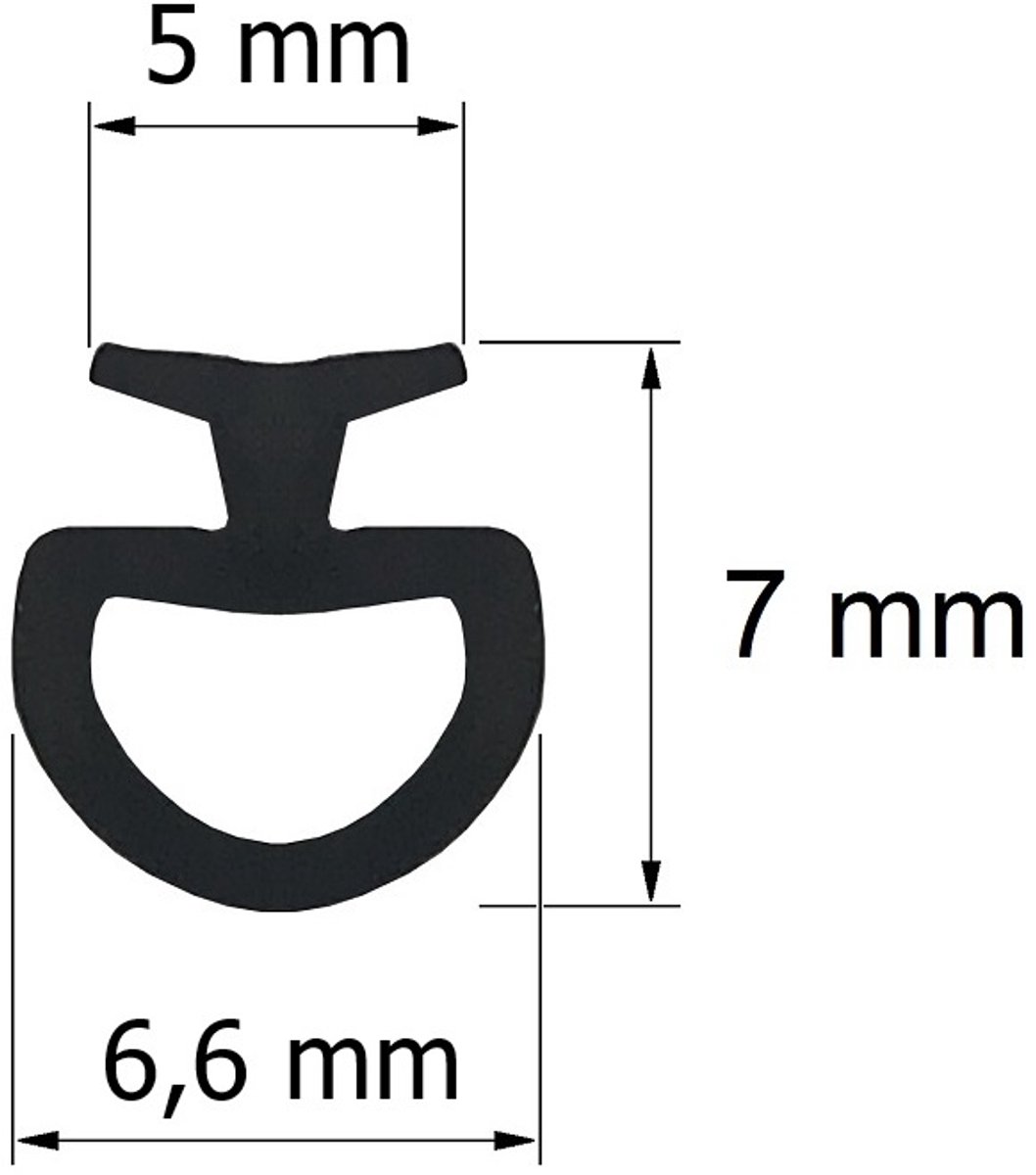 Onderrubber onderlijst mini-E