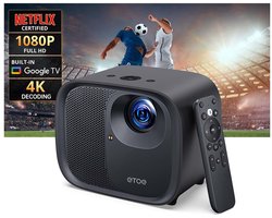 [Netflix & Android TV gecertificeerd] ETOE E3 Pro Projector,Dolby Digital Plus,Native 1080P,600 ANSI,Android TV 11.0,Amlogic S905, 2GB+16GB,5G WiFi,4K Decoding, Auto Focus & Keystone Correction,Play Store vooraf geïnstalleerd,HDMI 2.0