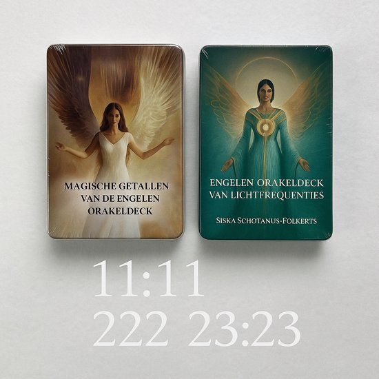 Magische Getallen van de Engelen & Lichtfrequenties Engelen Orakel – Spirituele Cadeauset | 2 Kaartendecks met Dubbele Getallen (11:11, 222, 23:23) & Hoge Engelenfrequenties voor Heling, Lichtwerk en Bewustwording