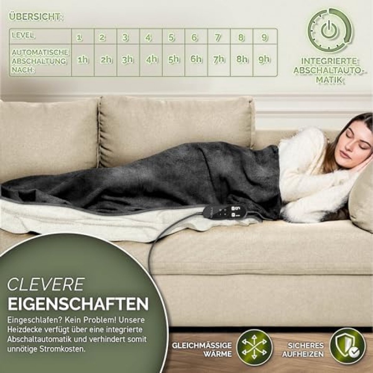 Shenzhen JPC Elektrische Warmtedeken 200x180 cm met Timer - afbeelding 2