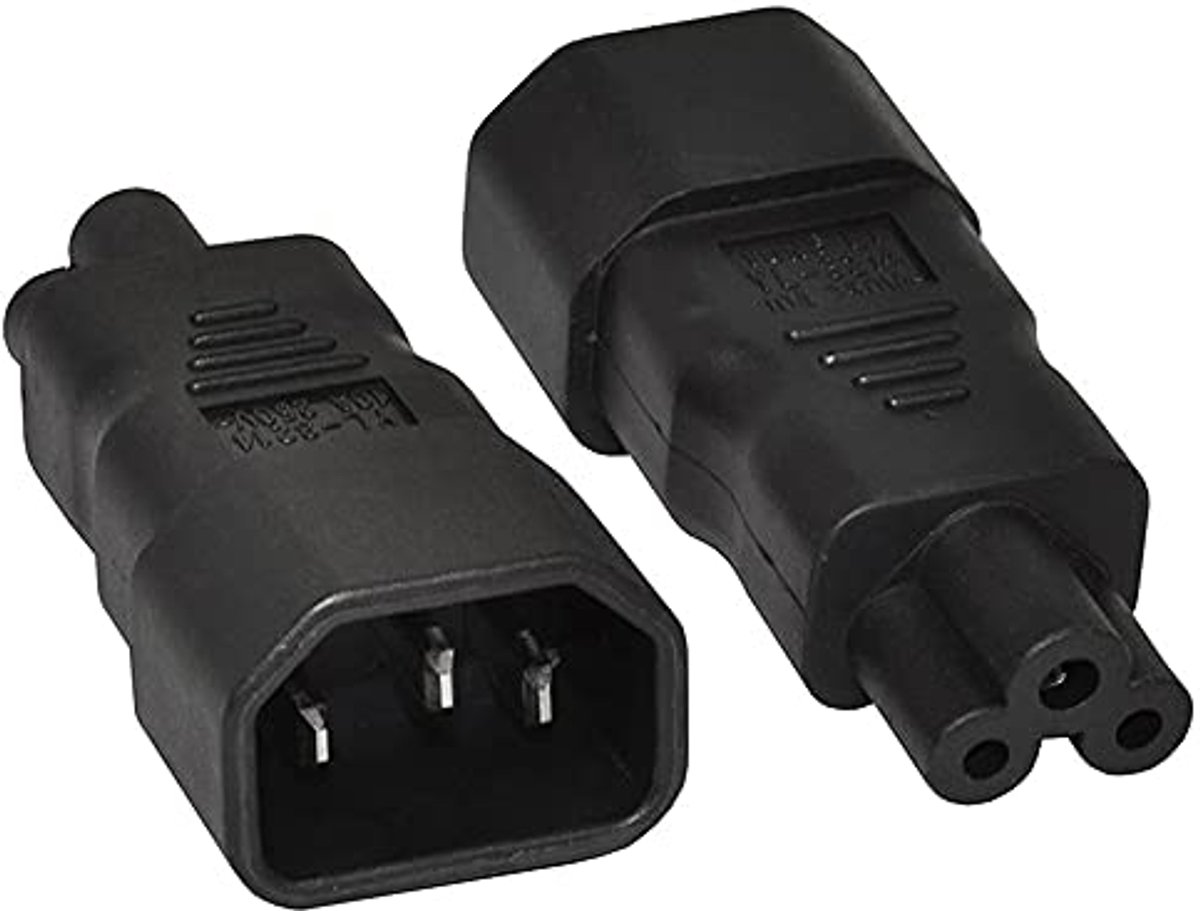 IEC 320 3-polige adapter naar Cloverleaf stekker Micky C5 - verlenging