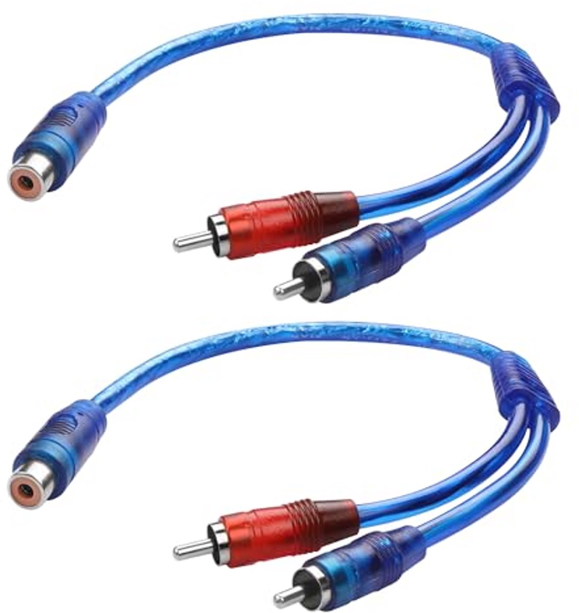 Korte RCA Splitterkabel 20 cm - 2 Stuks - Audio Y-Adapter voor Subwoofer en Auto