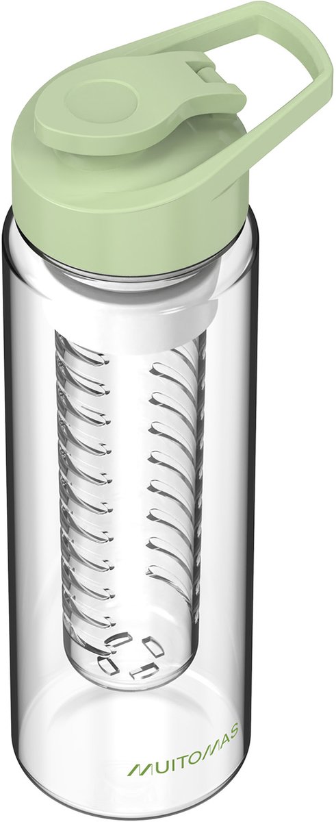 Muitomas Waterfles - Infuser voor fruit, thee of kruiden – Drinktuit - 700ml - Groen