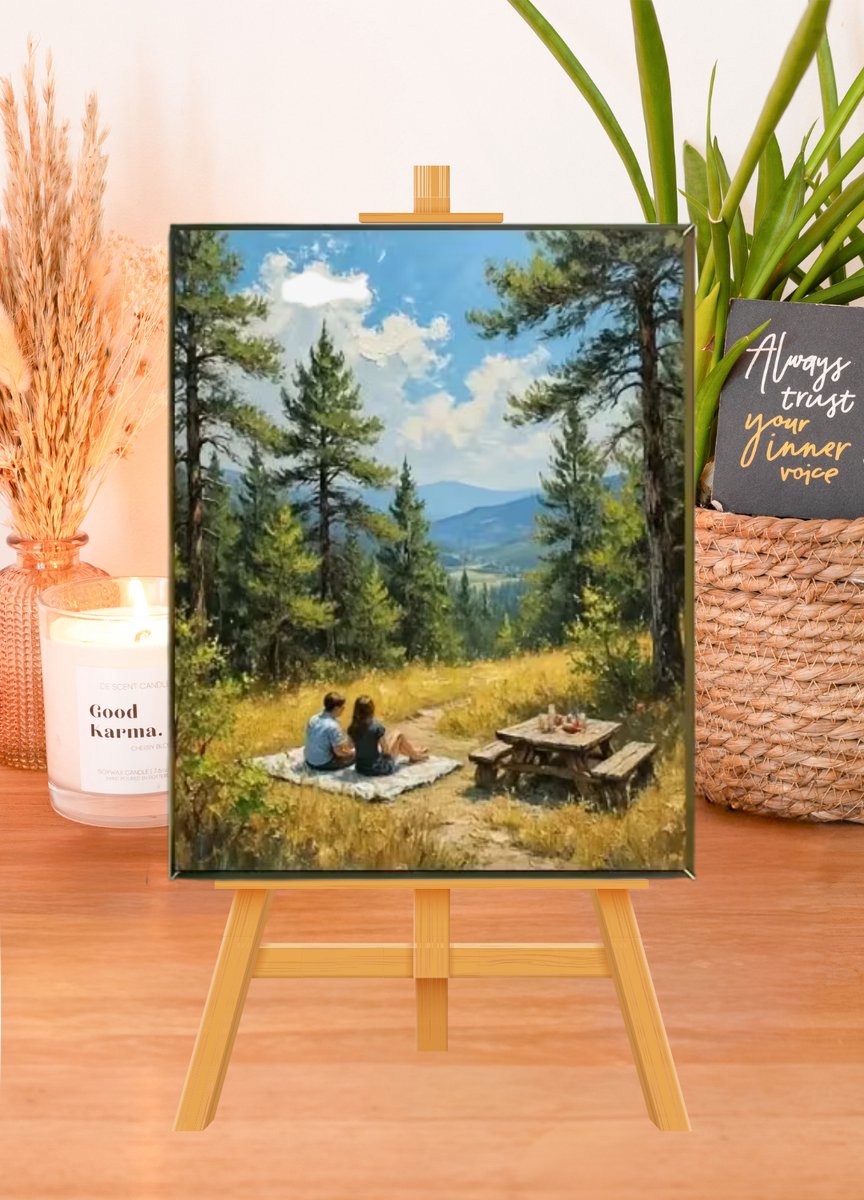 Paint by numbers – schilderen op nummer – DIY decoratie - Landschap - Mountain Escape — afbeelding 5