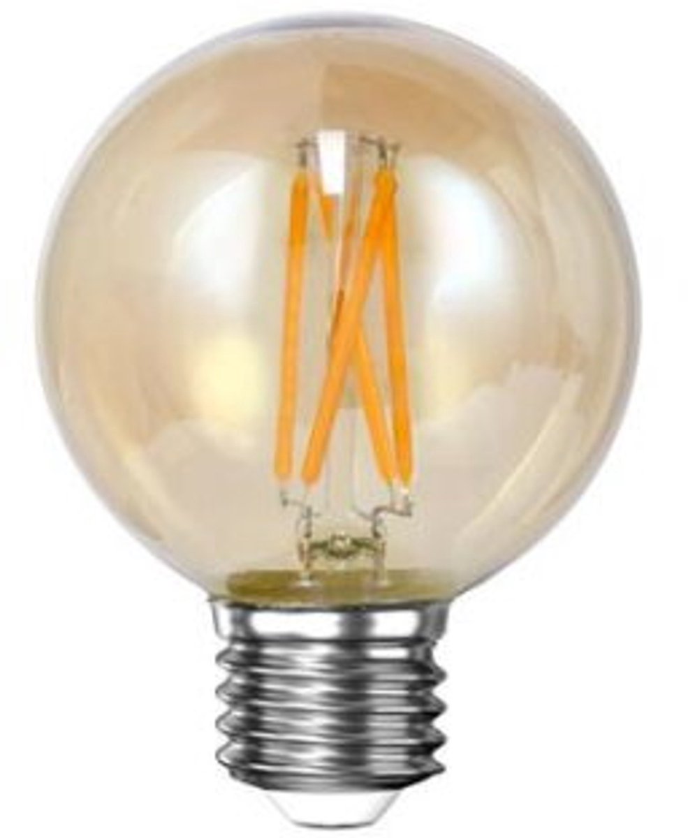 Lichtbron LED [G60] filament bol Ø6 - Amberkleurig glas