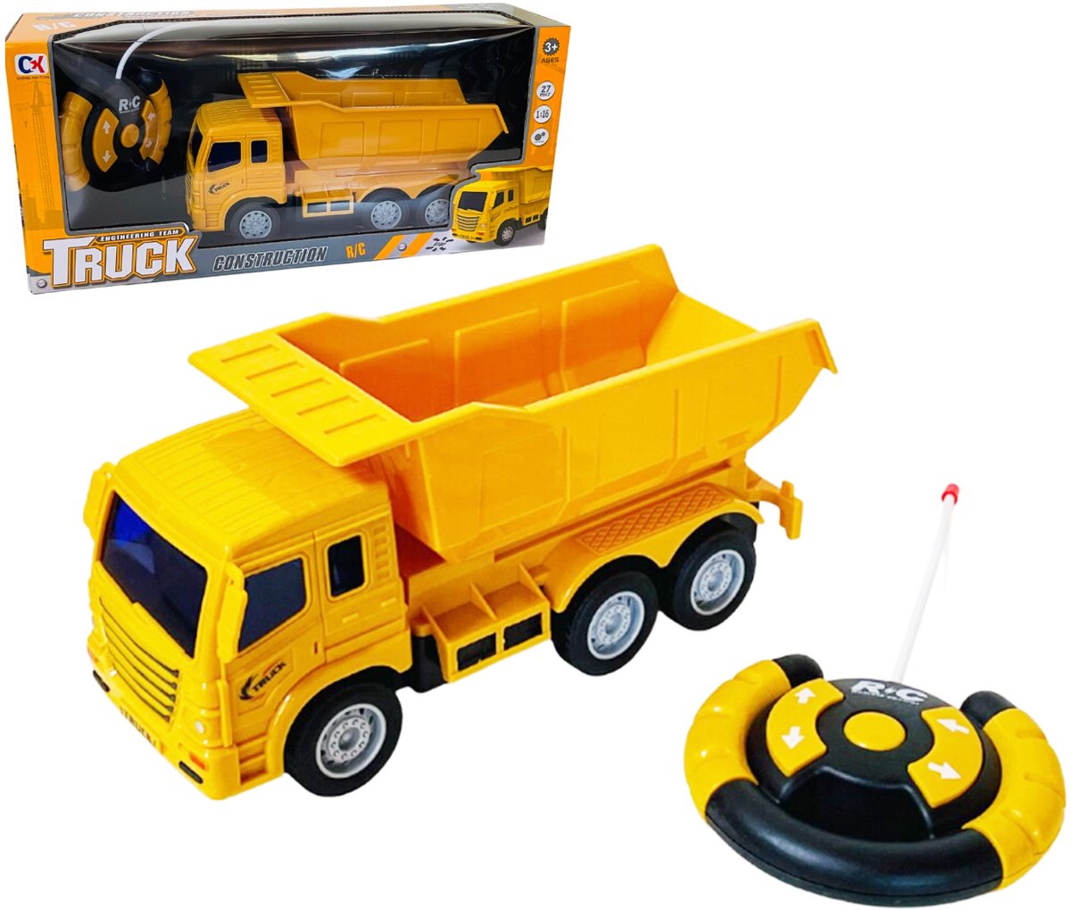 RC werkvoertuig - Kiepwagen speelgoed - Zandwagen met laadbak 26CM