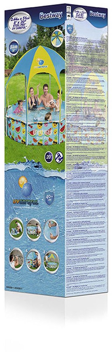 Bestway My First Frame Pool - Zwembad met zonnescherm - Kinder Zwembad - 244cm - Rond zwembad — afbeelding 5