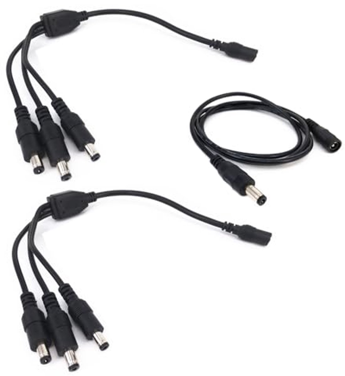 DC Splitter Kabel 1 naar 3 Stekkers 5,5 mm x 2,1 mm voor CCTV en LED Strips